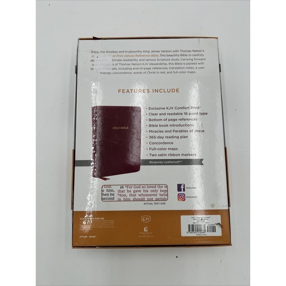KJV Bible Super Giant Print Red Letter Deluxe Reference New in Box - Picture 5 of 5